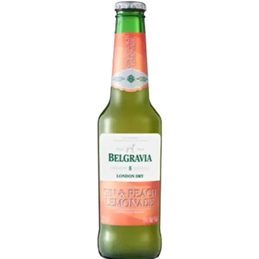 Belgravia Gin & Peach Lemonade - Glass Bottle 6 Pack